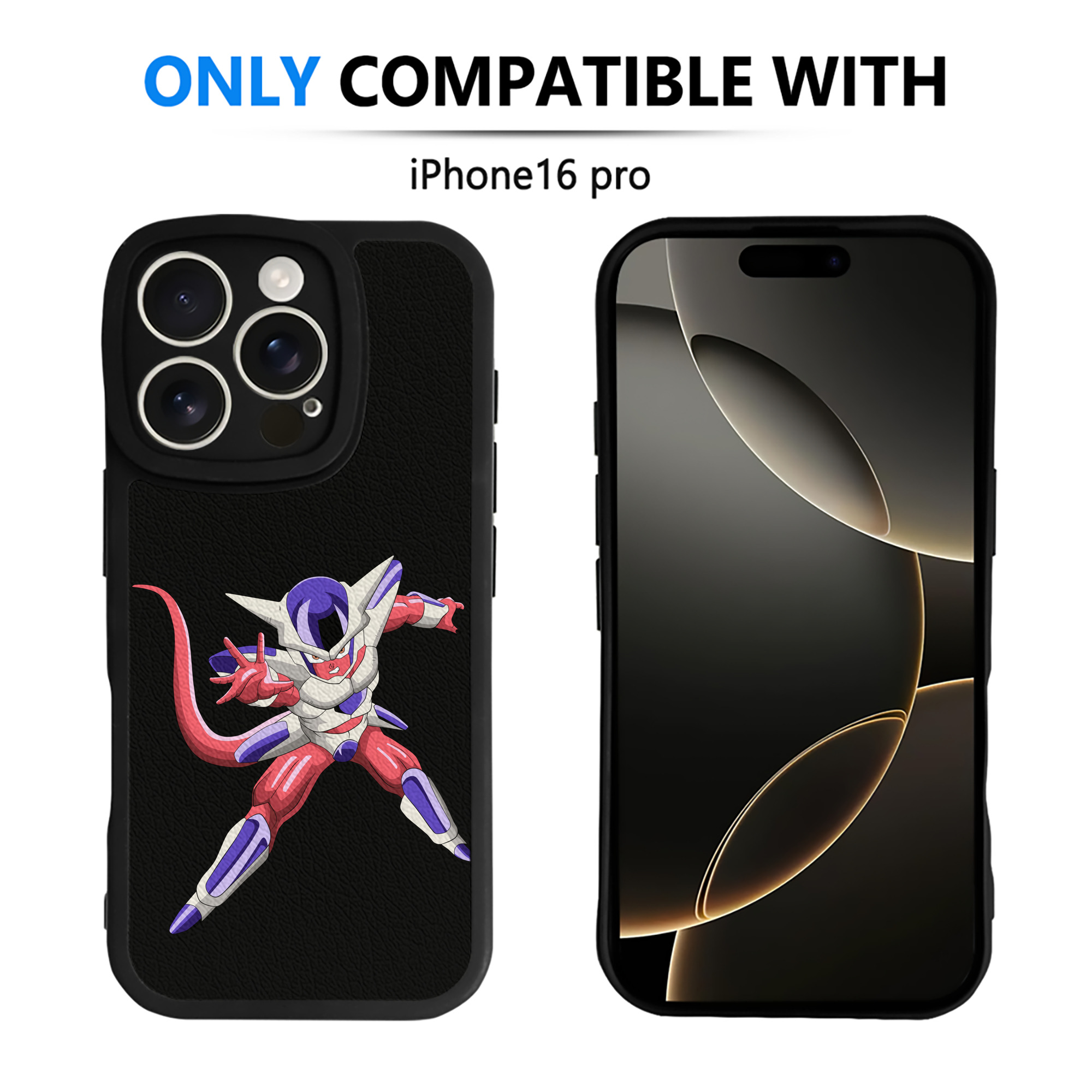 （画像用） ドラゴンボール フリーザ DRAGON BALL Frieza 【iPhone 16シリーズ対応】シリコンスマホケース（レザー調） 材質：シリコン